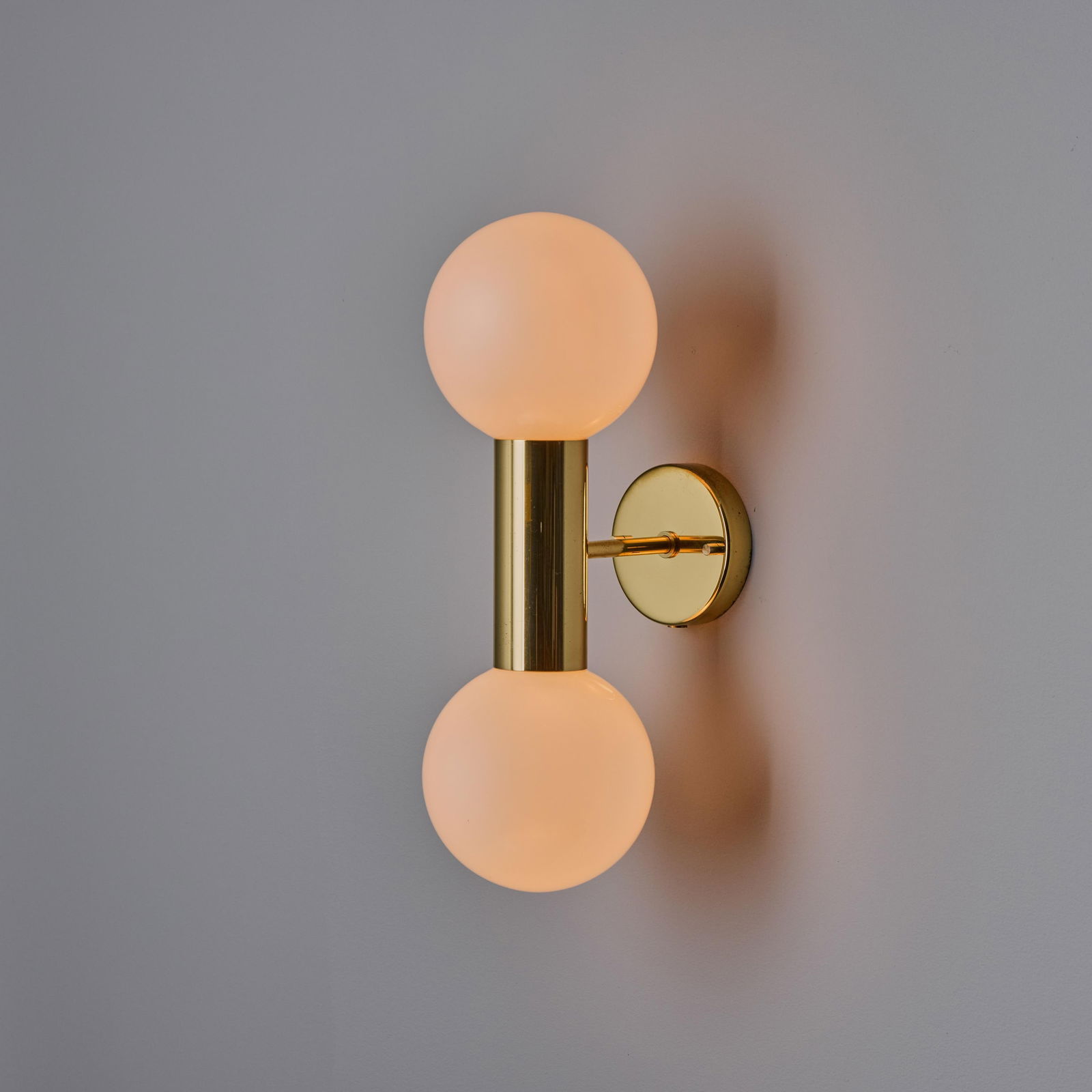 1970s Motoko Ishii Opaline Glass Double Sconce for Staff Leuchten - 10