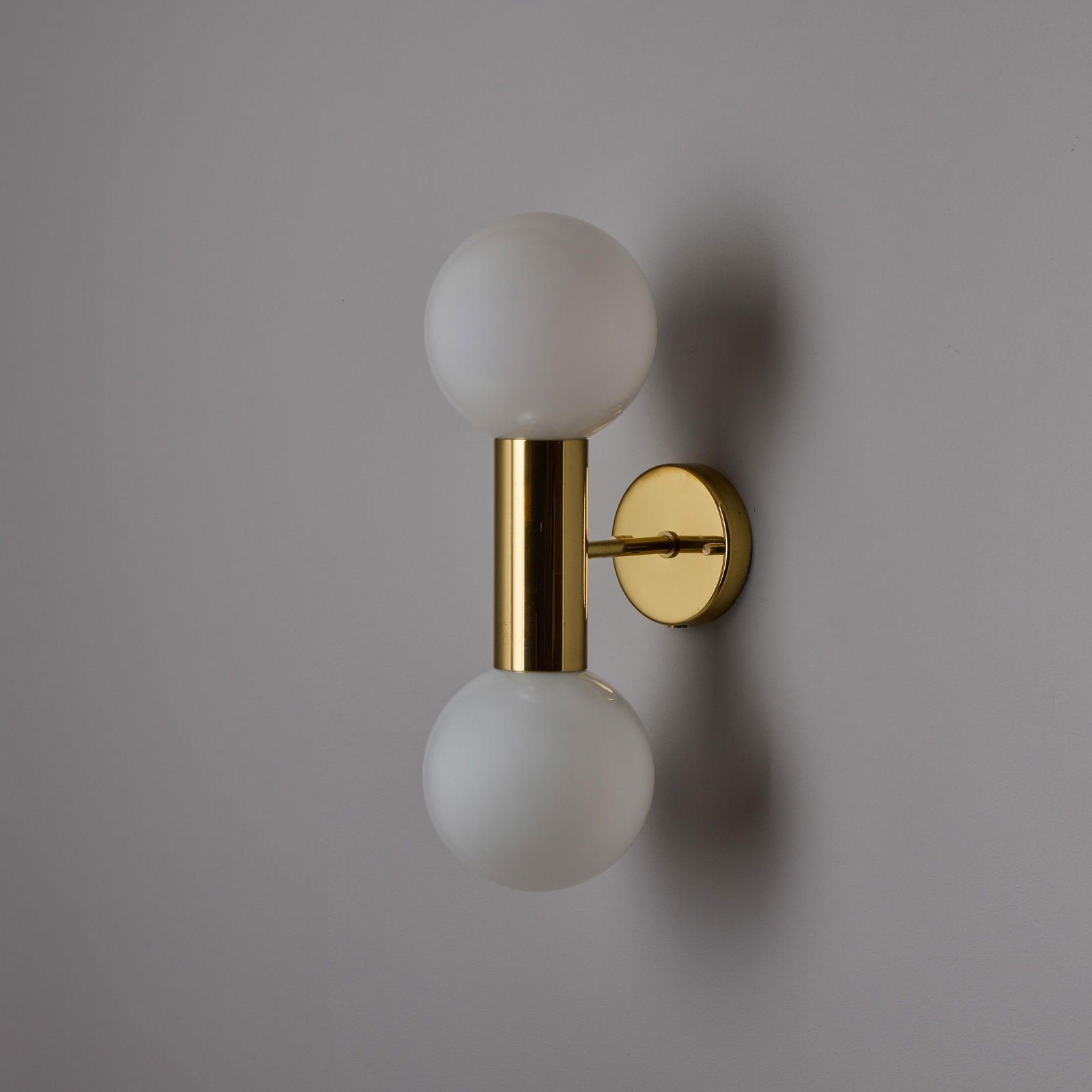 1970s Motoko Ishii Opaline Glass Double Sconce for Staff Leuchten - 3