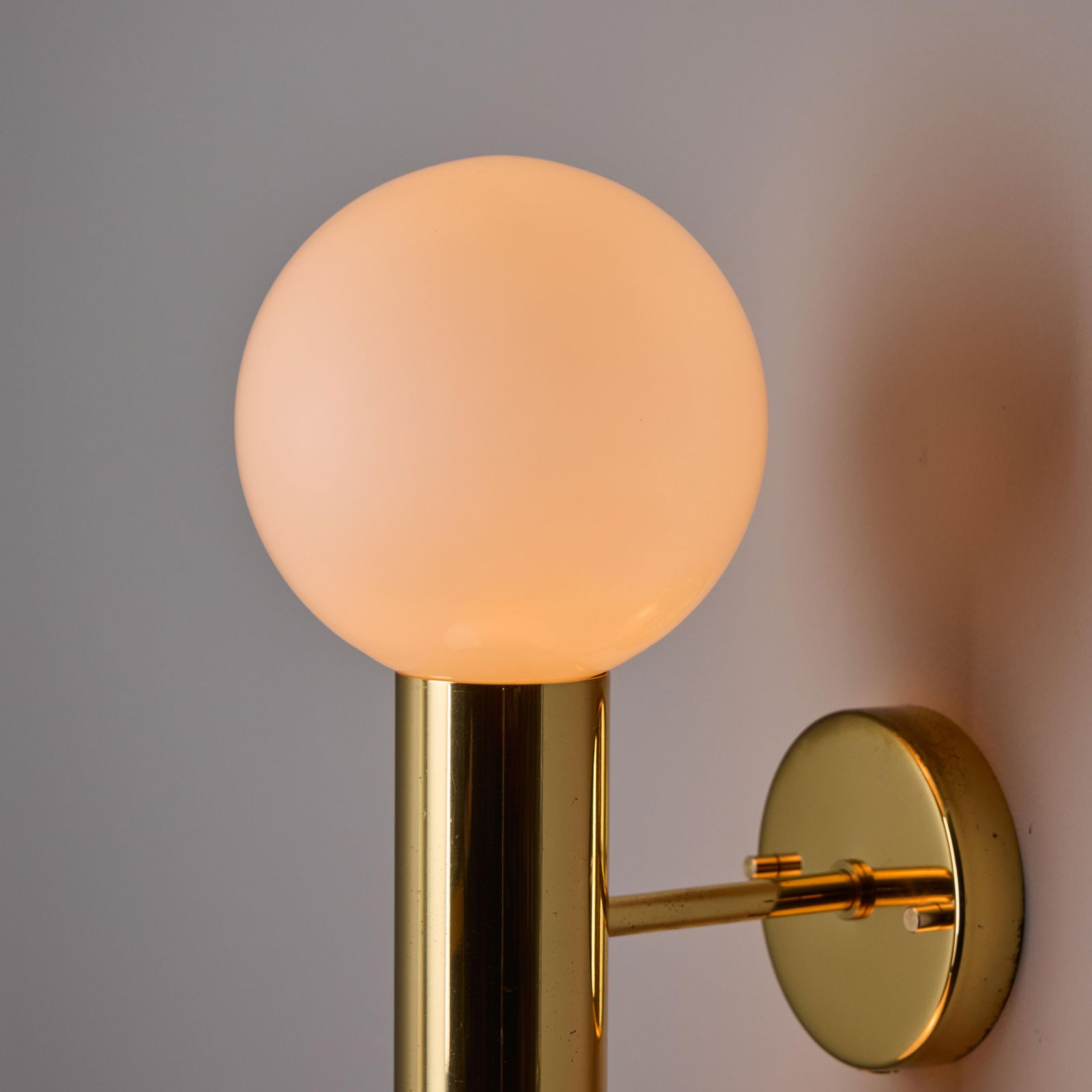 1970s Motoko Ishii Opaline Glass Double Sconce for Staff Leuchten - 9