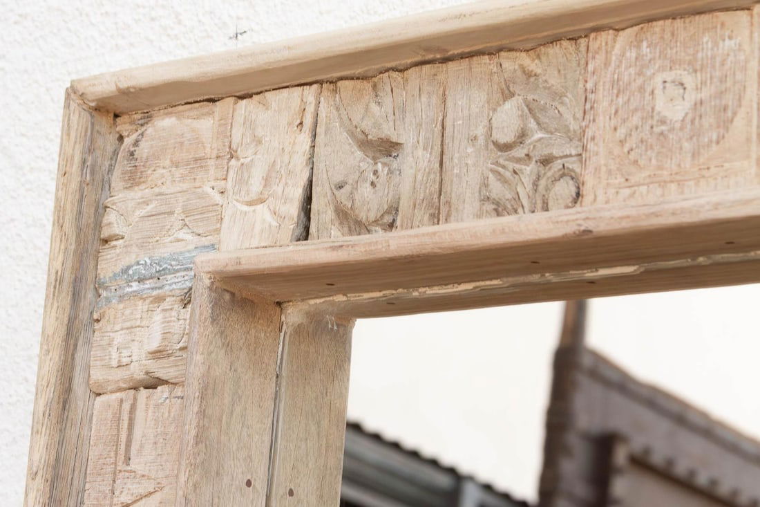 Rust Modern Farmhouse Carved Mirror - 3