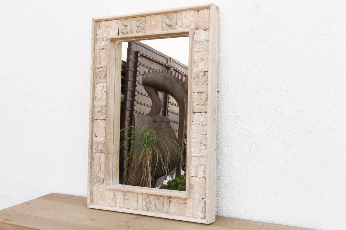 Rust Modern Farmhouse Carved Mirror - 4