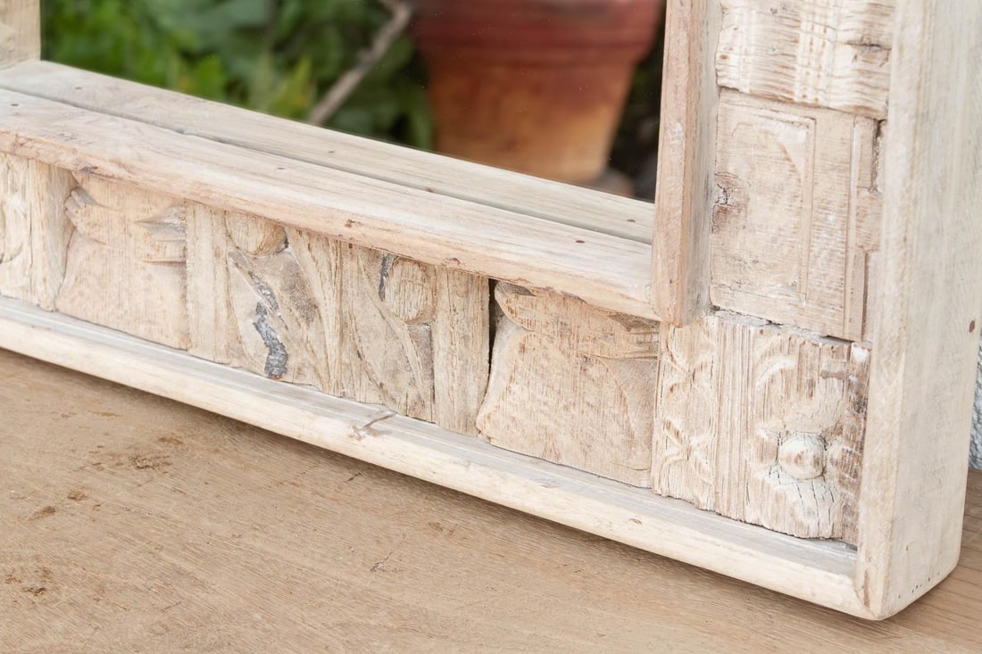 Rust Modern Farmhouse Carved Mirror - 5