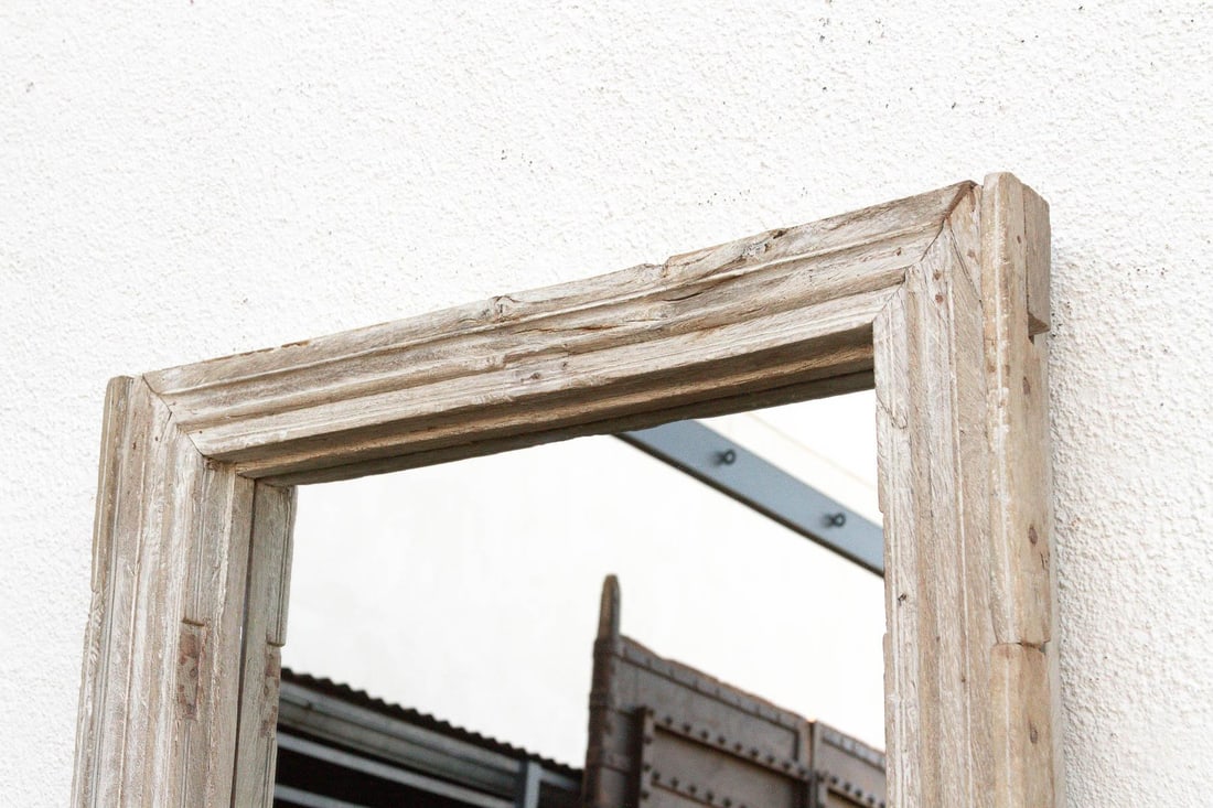 42" Long Antique Sun Bleached Teak Mirror - 3