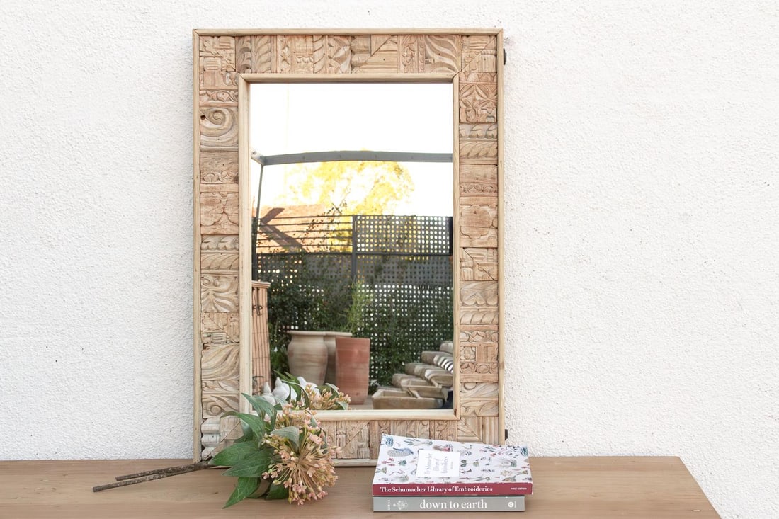Rustic Bohemian Bleached Wood Mirror - 2