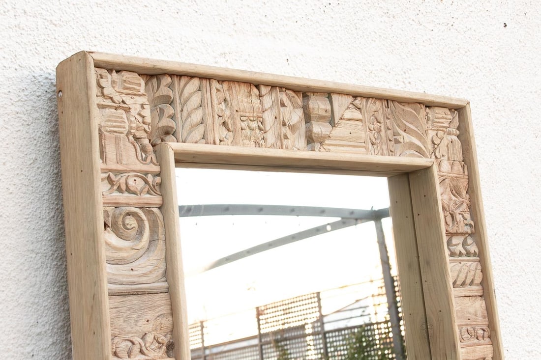 Rustic Bohemian Bleached Wood Mirror - 3