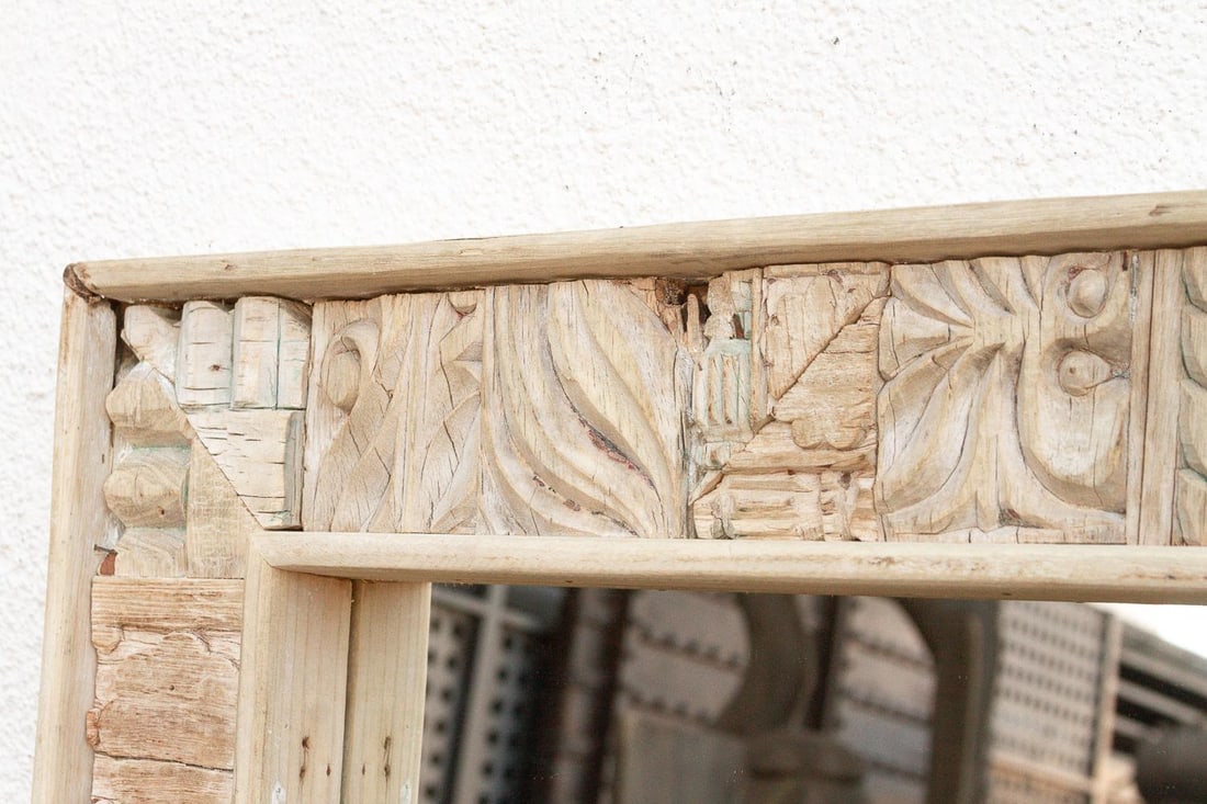 Rustic Bohemian Bleached Wood Mirror - 7