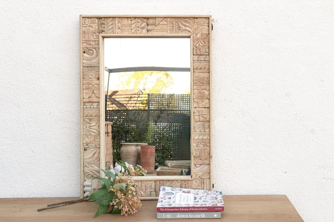 Rustic Bohemian Bleached Wood Mirror - 9