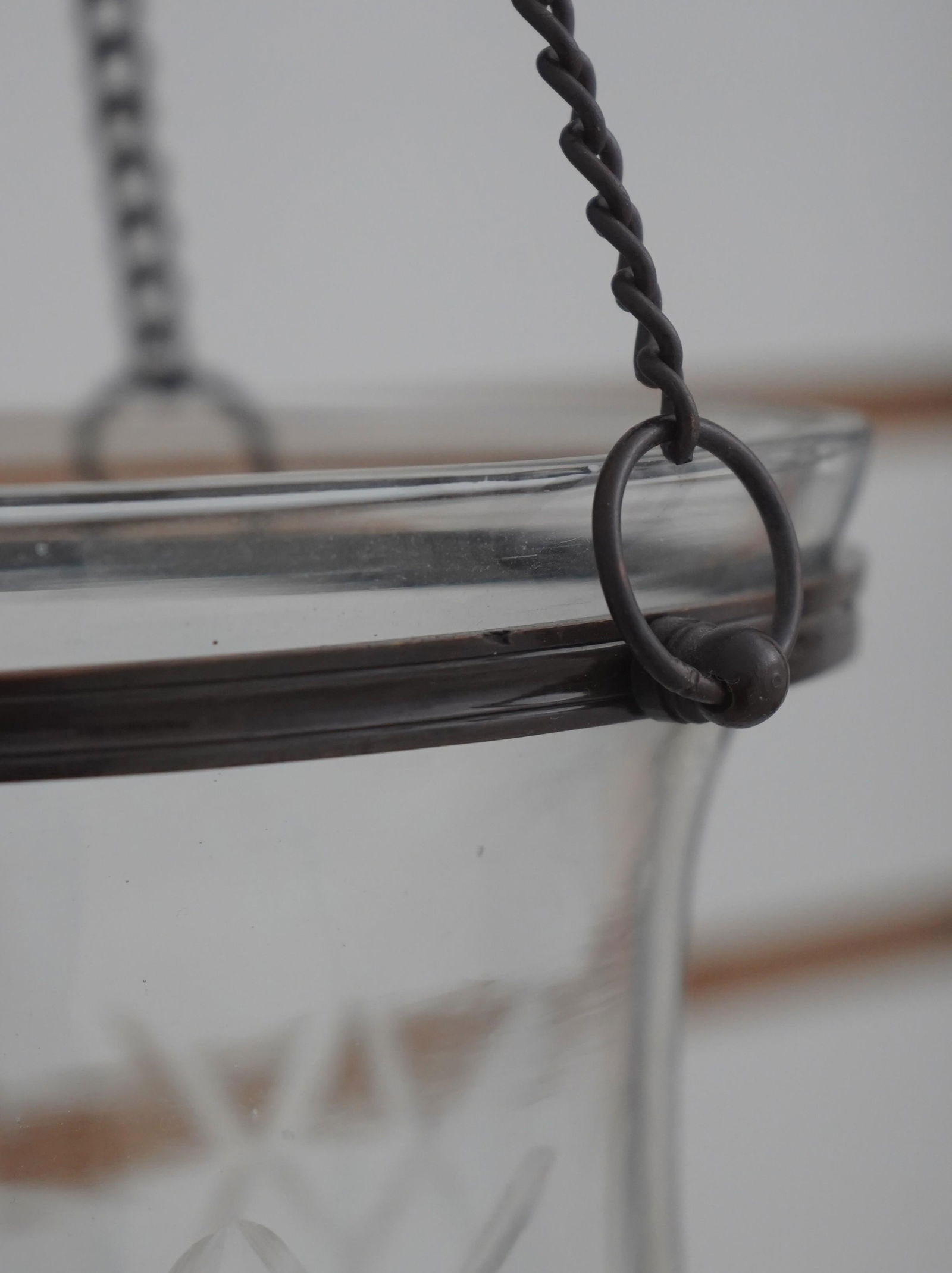 1980s Pair Bronze Wall Mounted Crystal Shade Candleabras - 7