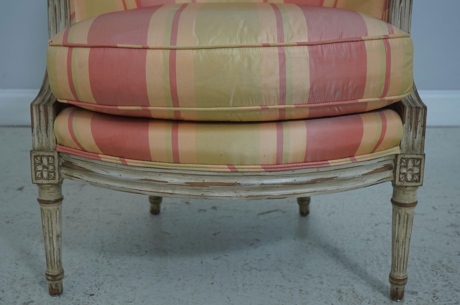 Pair Baker French Louis XVI Upholstered Bergere Chairs - 14