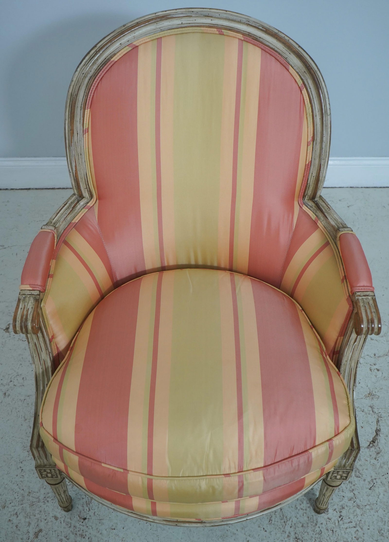 Pair Baker French Louis XVI Upholstered Bergere Chairs - 2