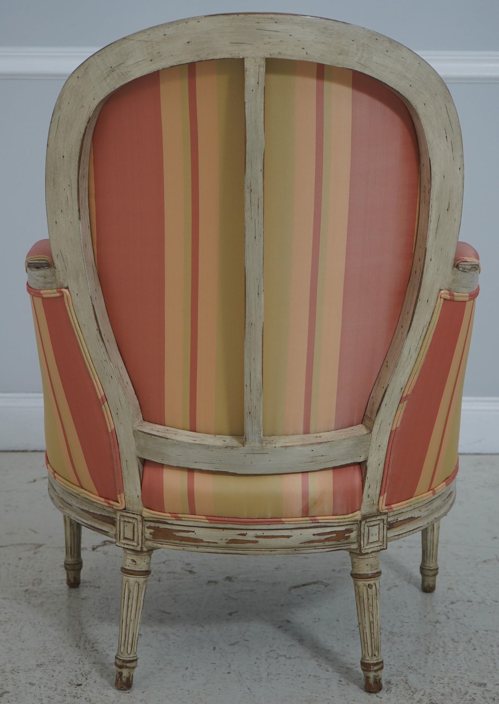 Pair Baker French Louis XVI Upholstered Bergere Chairs - 4