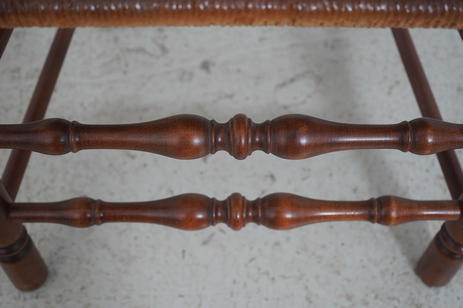 Pair Cherry Ladder Back Style Rush Seat Armchairs - 14