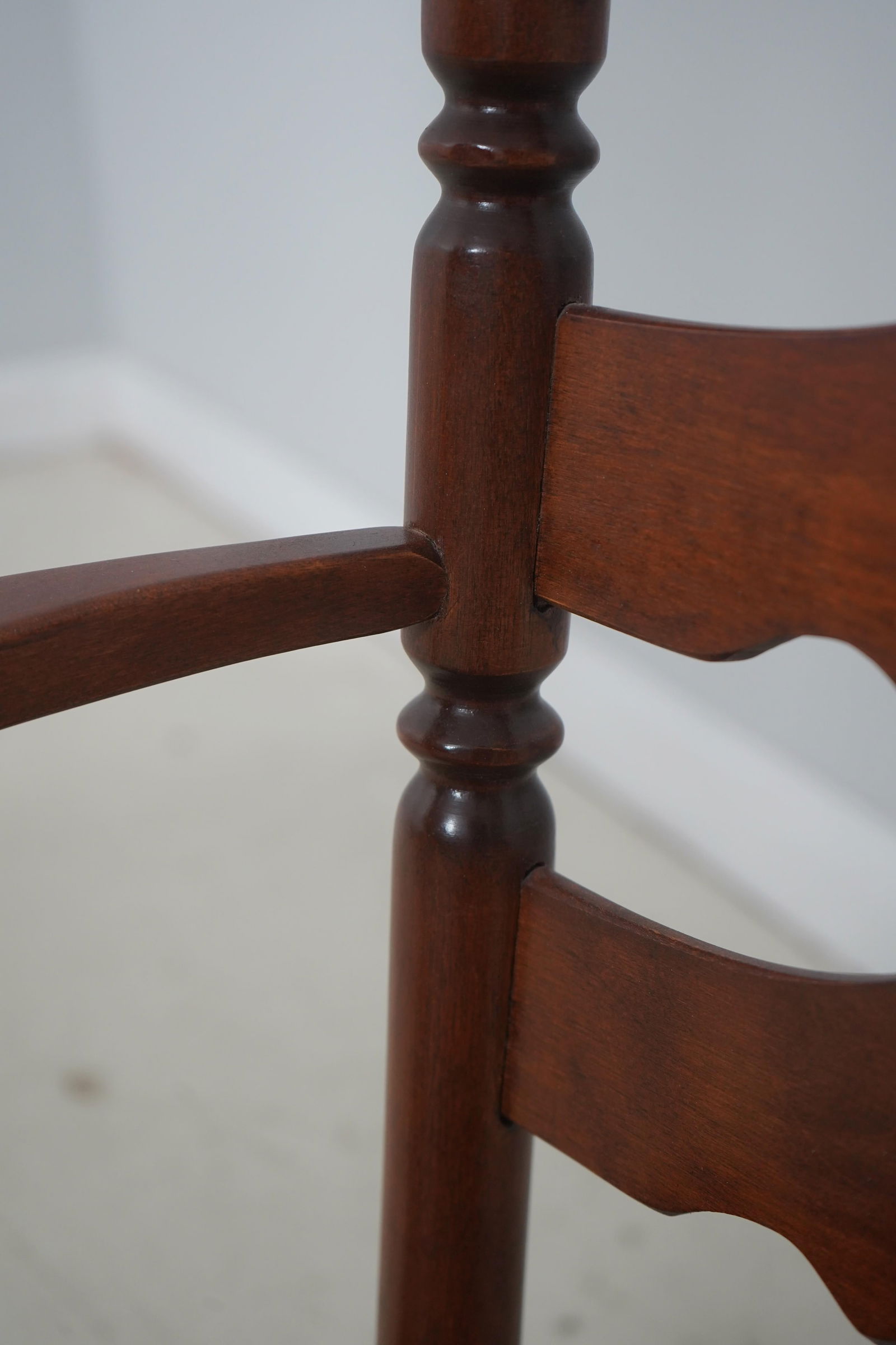 Pair Cherry Ladder Back Style Rush Seat Armchairs - 9