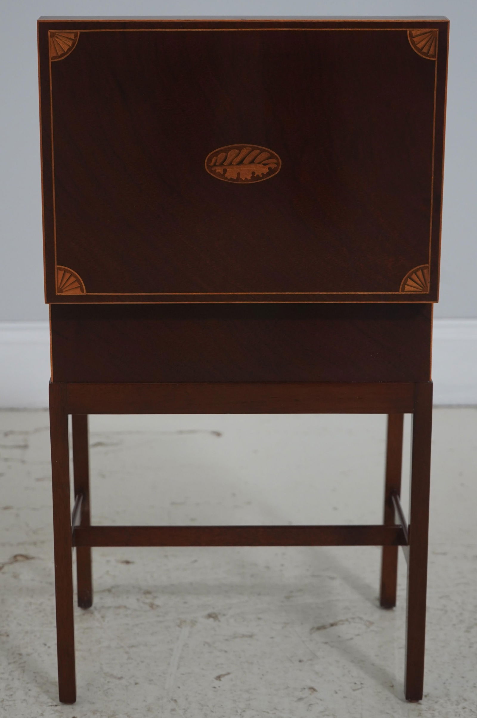 Baker Inlaid Mahogany Flip Top Box Stand - 10