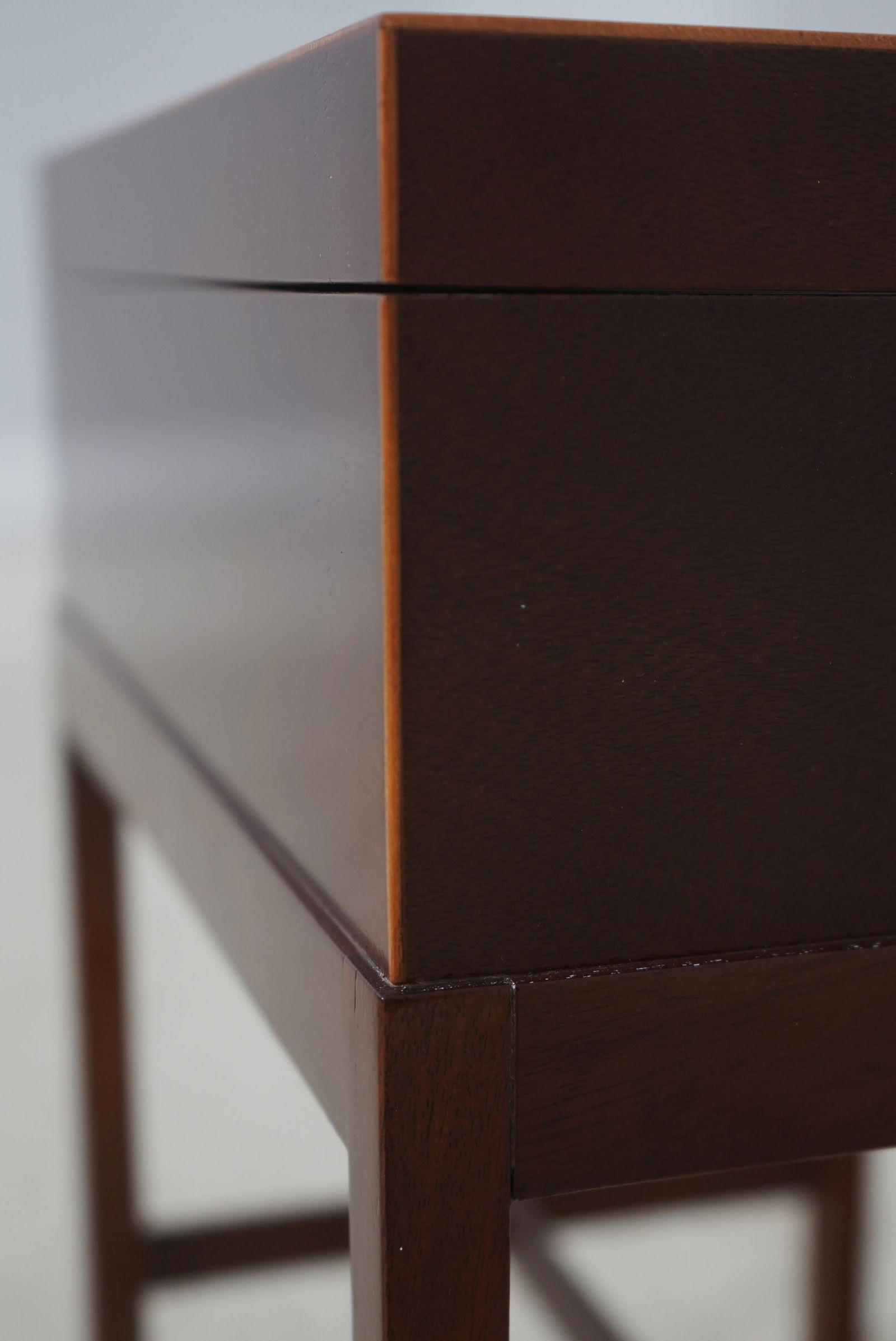 Baker Inlaid Mahogany Flip Top Box Stand - 11