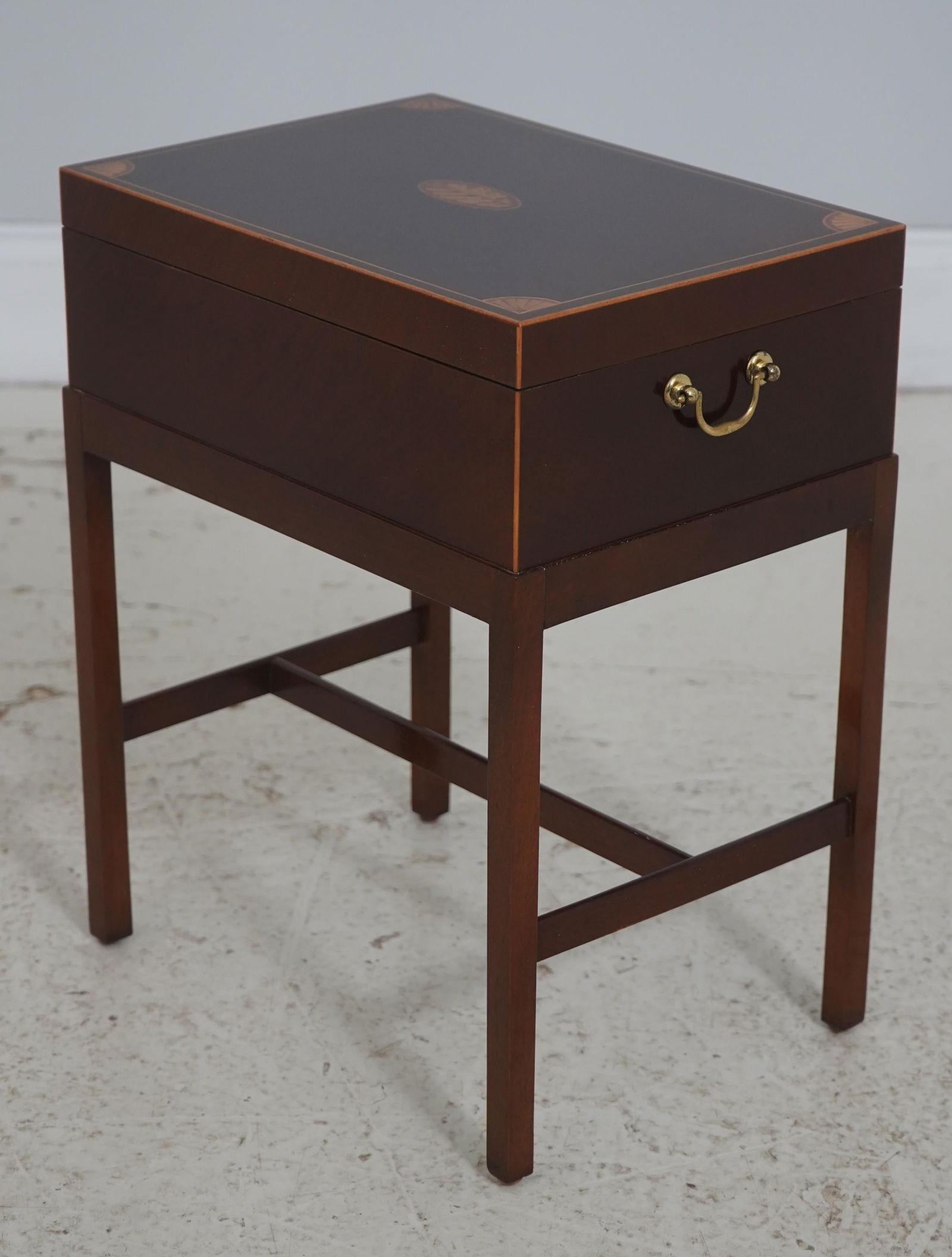 Baker Inlaid Mahogany Flip Top Box Stand - 2