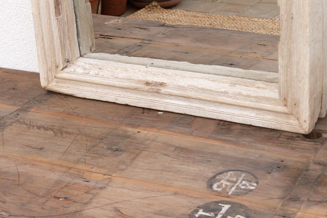 Grand Sun Bleached Architectural Teak Mirror - 6