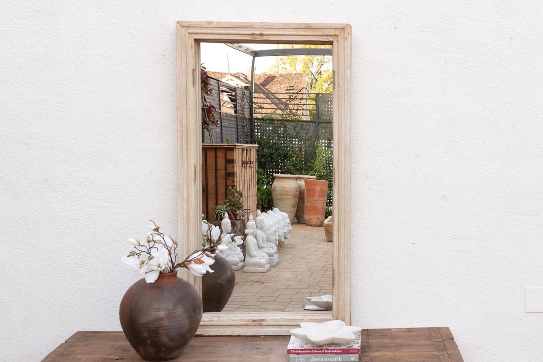 Grand Sun Bleached Architectural Teak Mirror - 7
