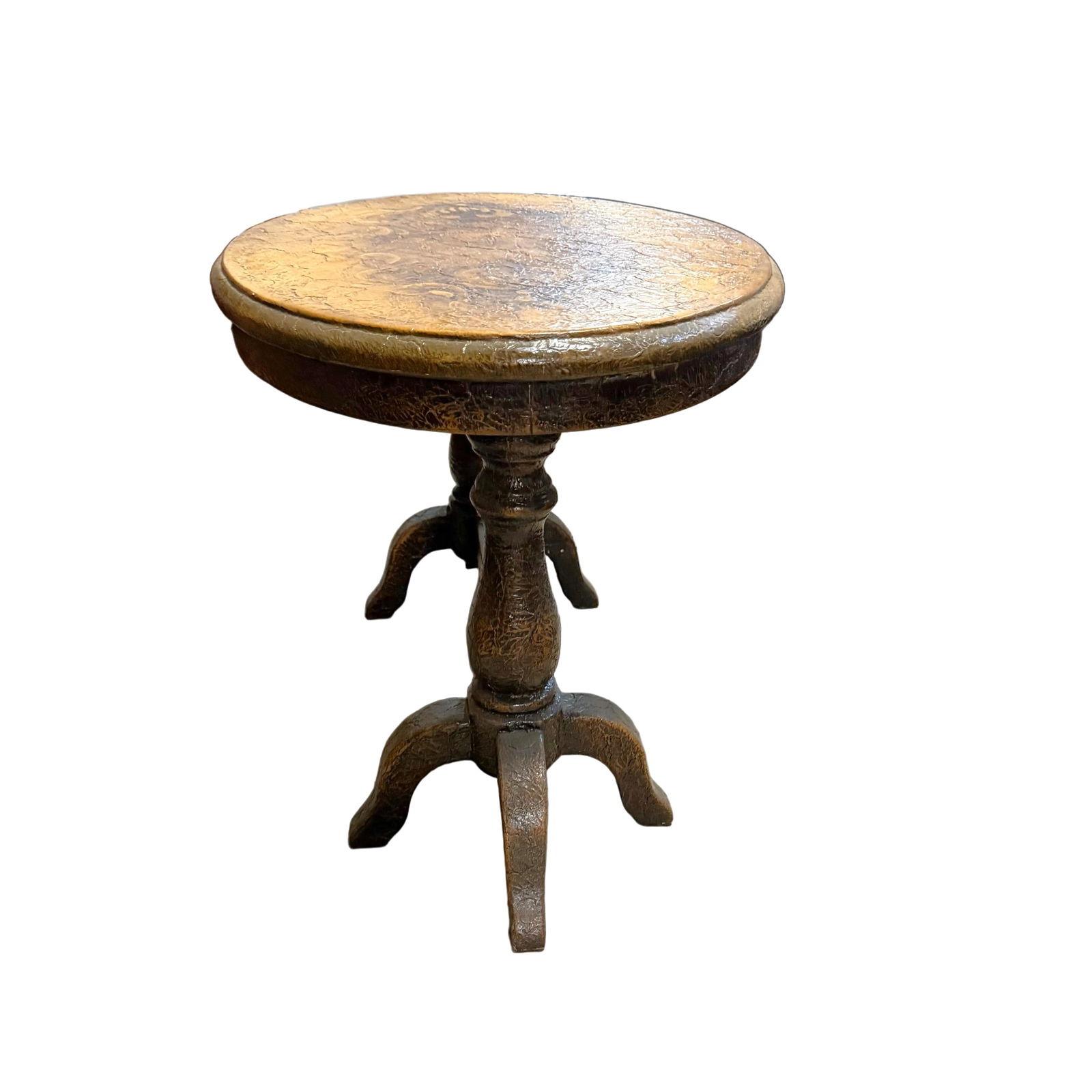 1990s Victorian Style Hand Painted Oval End Table - 3