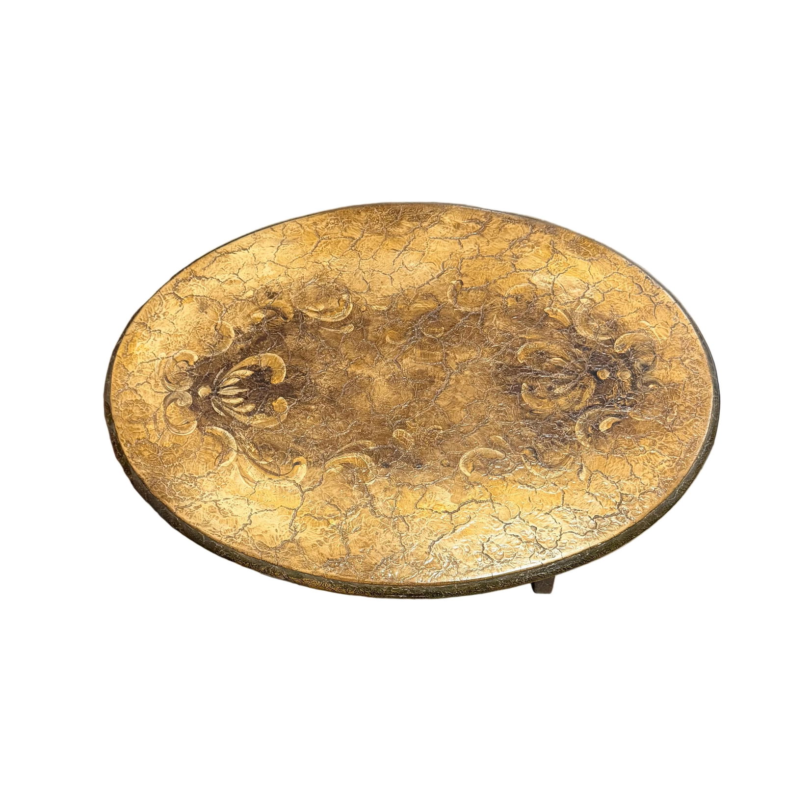 1990s Victorian Style Hand Painted Oval End Table - 6