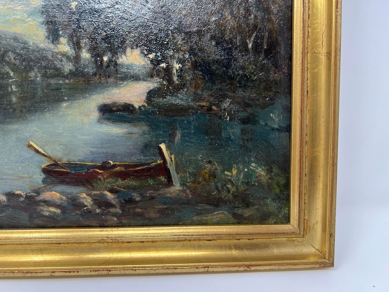 Early 20th Century Tonalist River Landscape Oil Painting by T. J. Nicmoll - 4