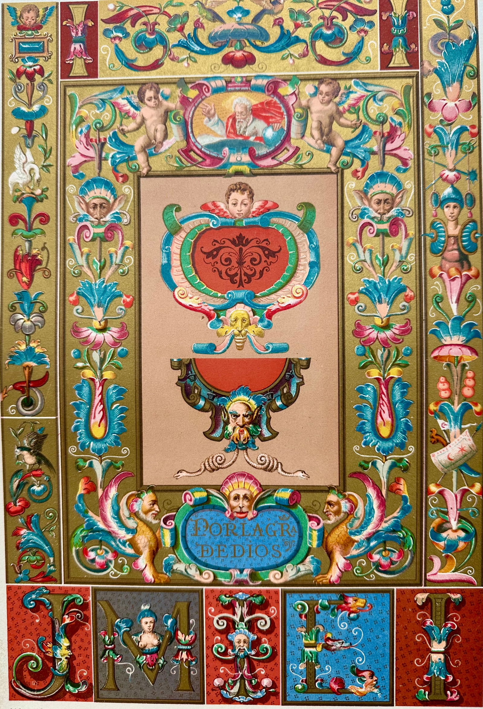 Renaissance Illuminated Chromolithograph Prints, "” Set of 2, 1870 - 3