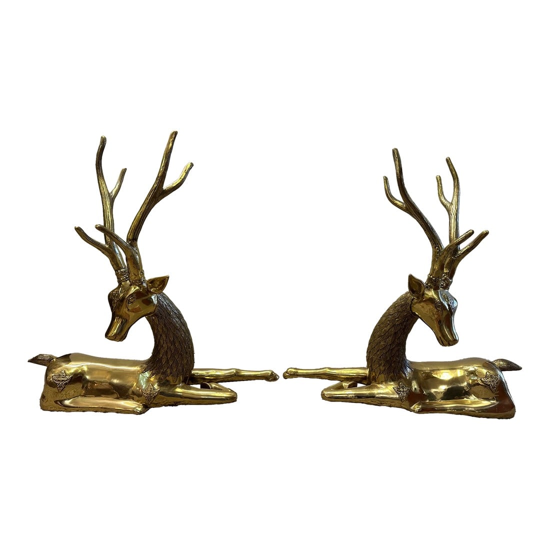 Brass Deer Sculptures -a Pair (1 of 10)