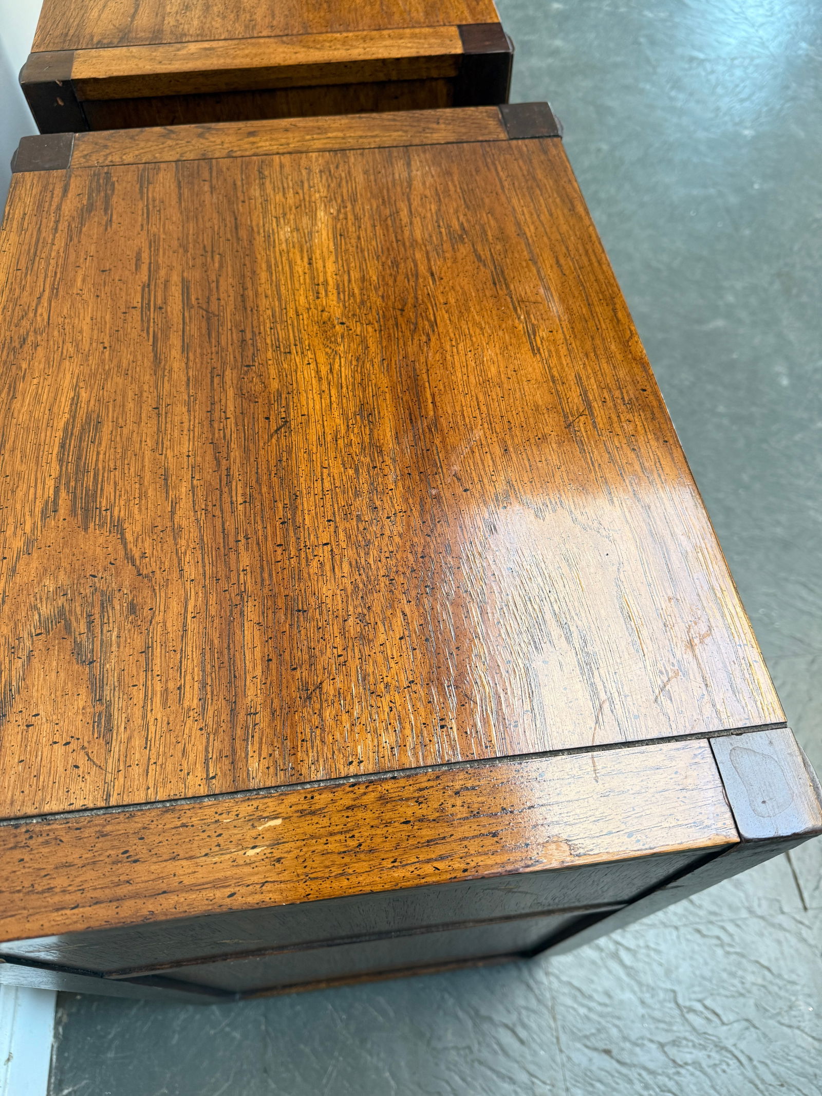 Pair of Vintage Thomasville Mystique Collection Chinoiserie Nightstands With Brass Hardware - 5