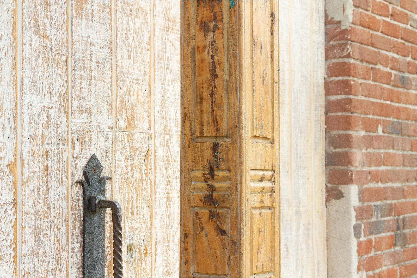 Oxidized Teak and Painted Stone Base Antique Indian Column - 6