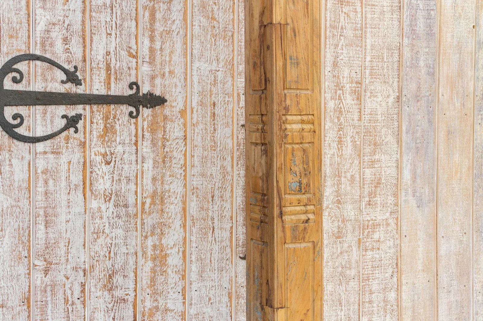 Oxidized Teak and Painted Stone Base Antique Indian Column - 9