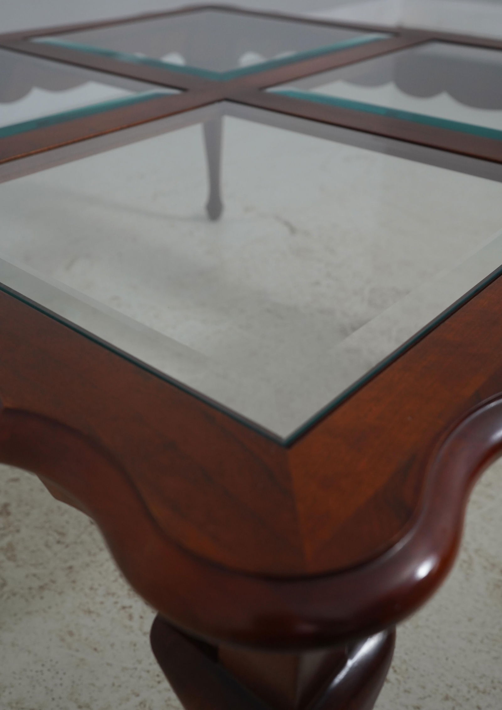 Pennsylvania House Cherry Glass Top Coffee Table - 11