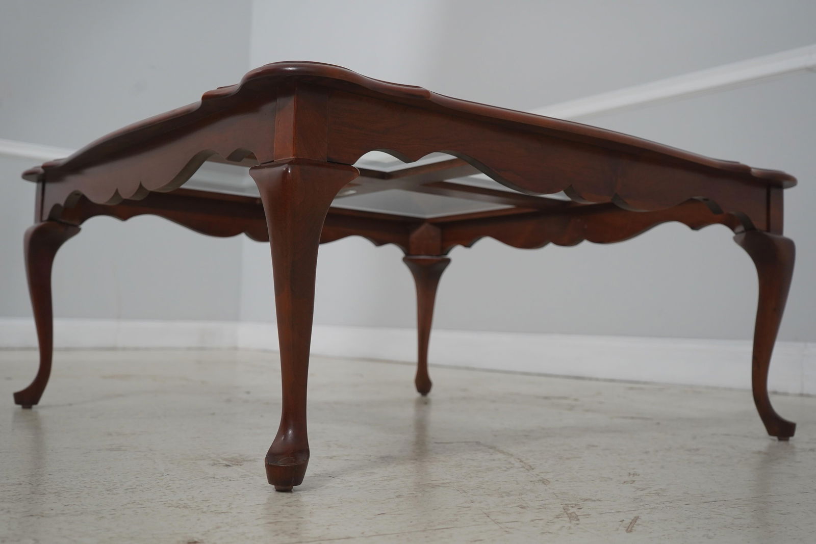 Pennsylvania House Cherry Glass Top Coffee Table - 12