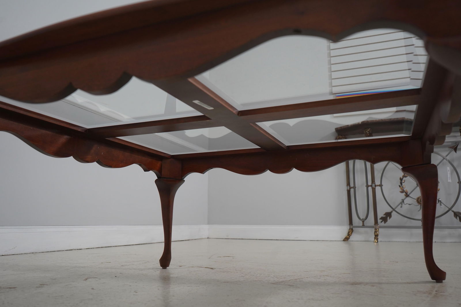 Pennsylvania House Cherry Glass Top Coffee Table - 13