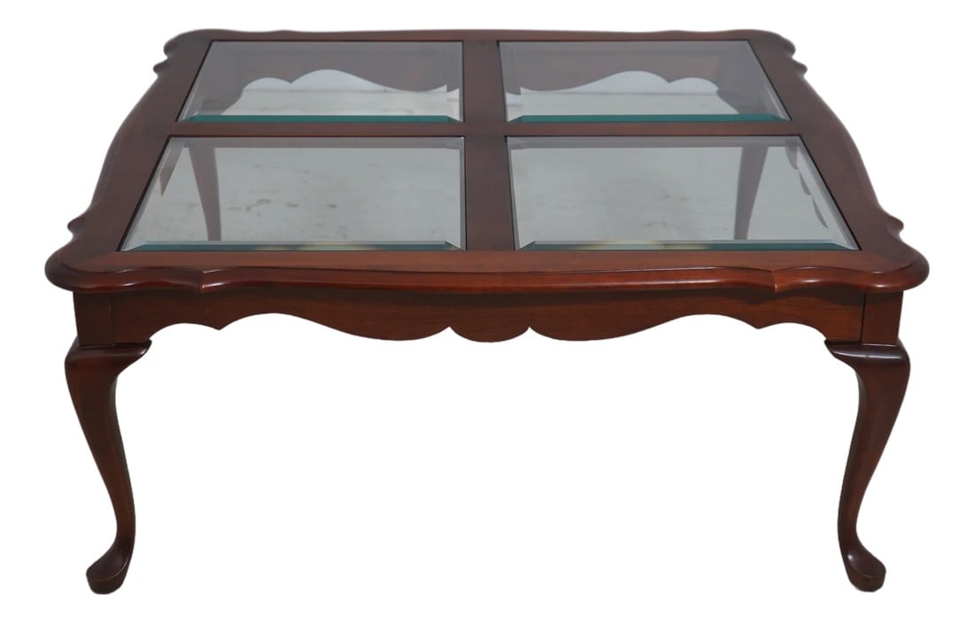 Pennsylvania House Cherry Glass Top Coffee Table (1 of 13)