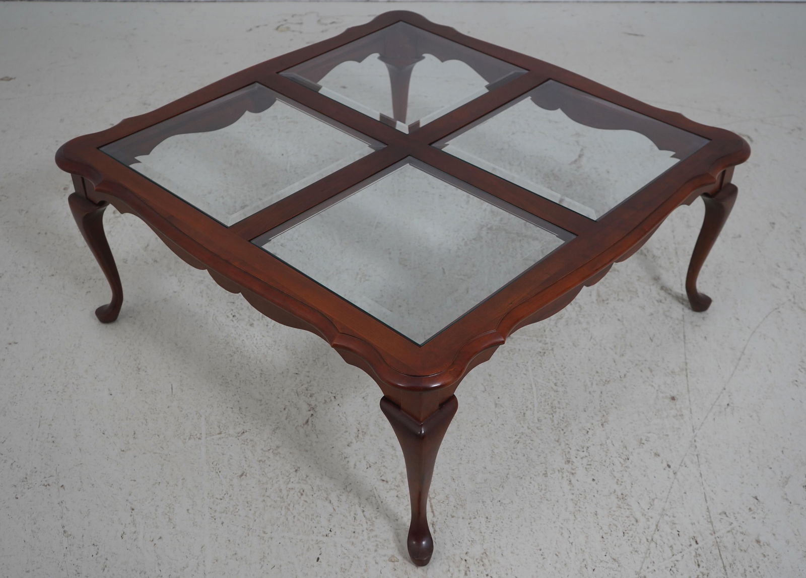 Pennsylvania House Cherry Glass Top Coffee Table - 3