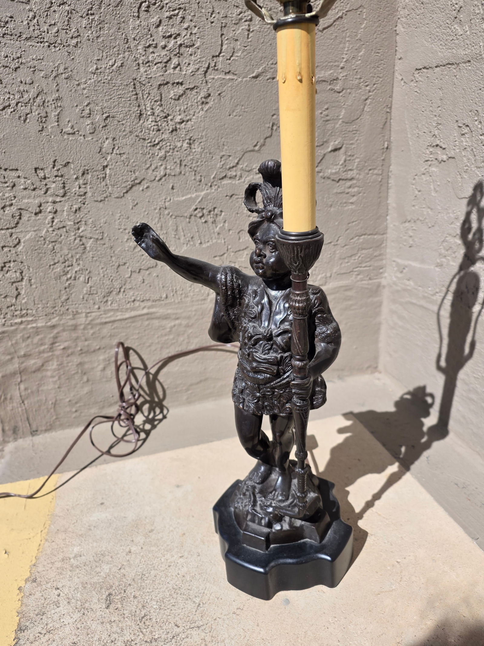 Figural Bronze Patinated Lamp - 10