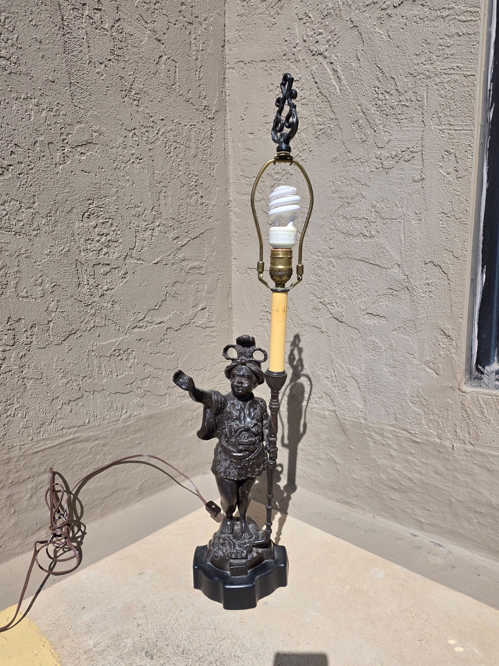 Figural Bronze Patinated Lamp - 12