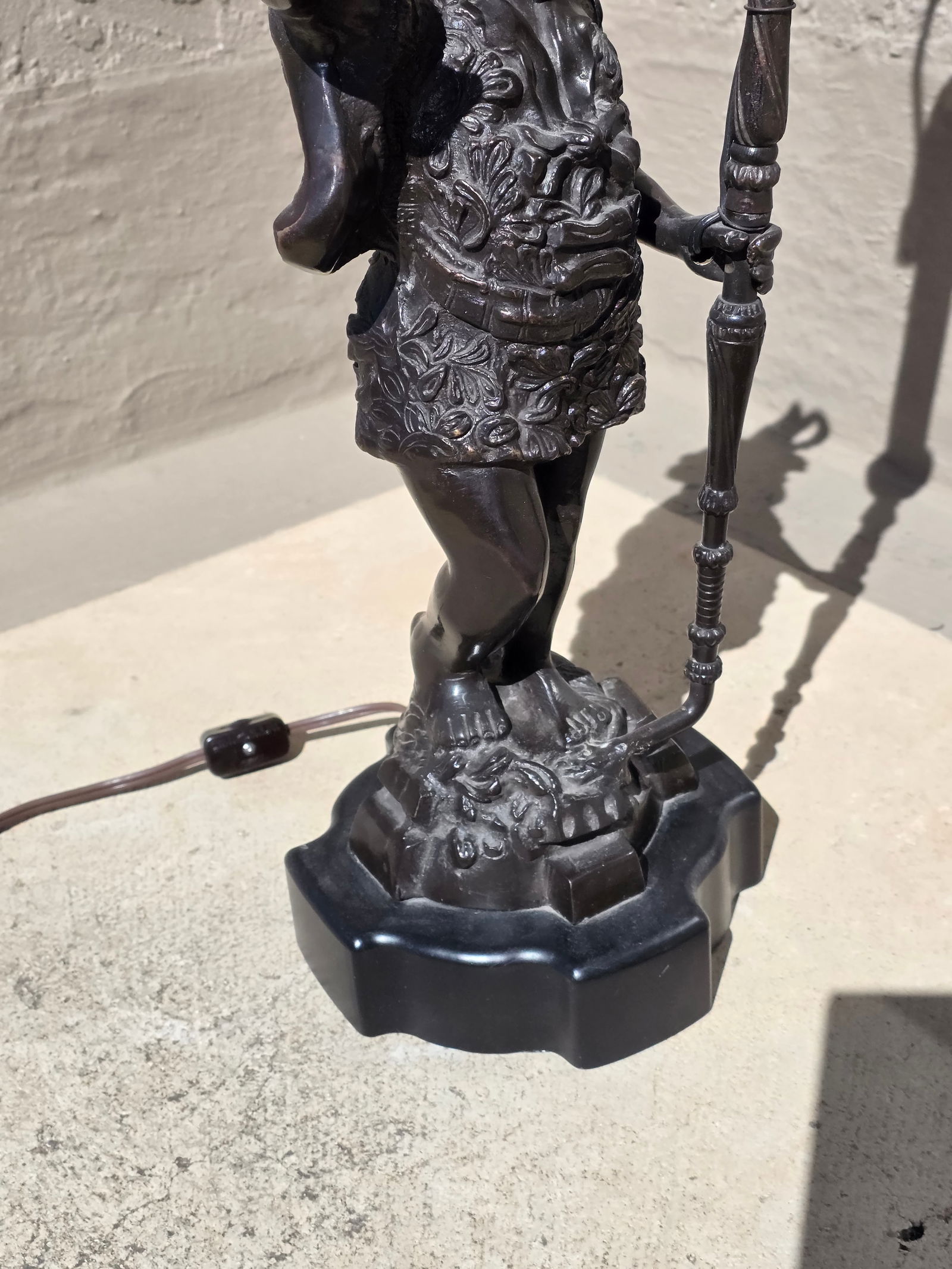 Figural Bronze Patinated Lamp - 2