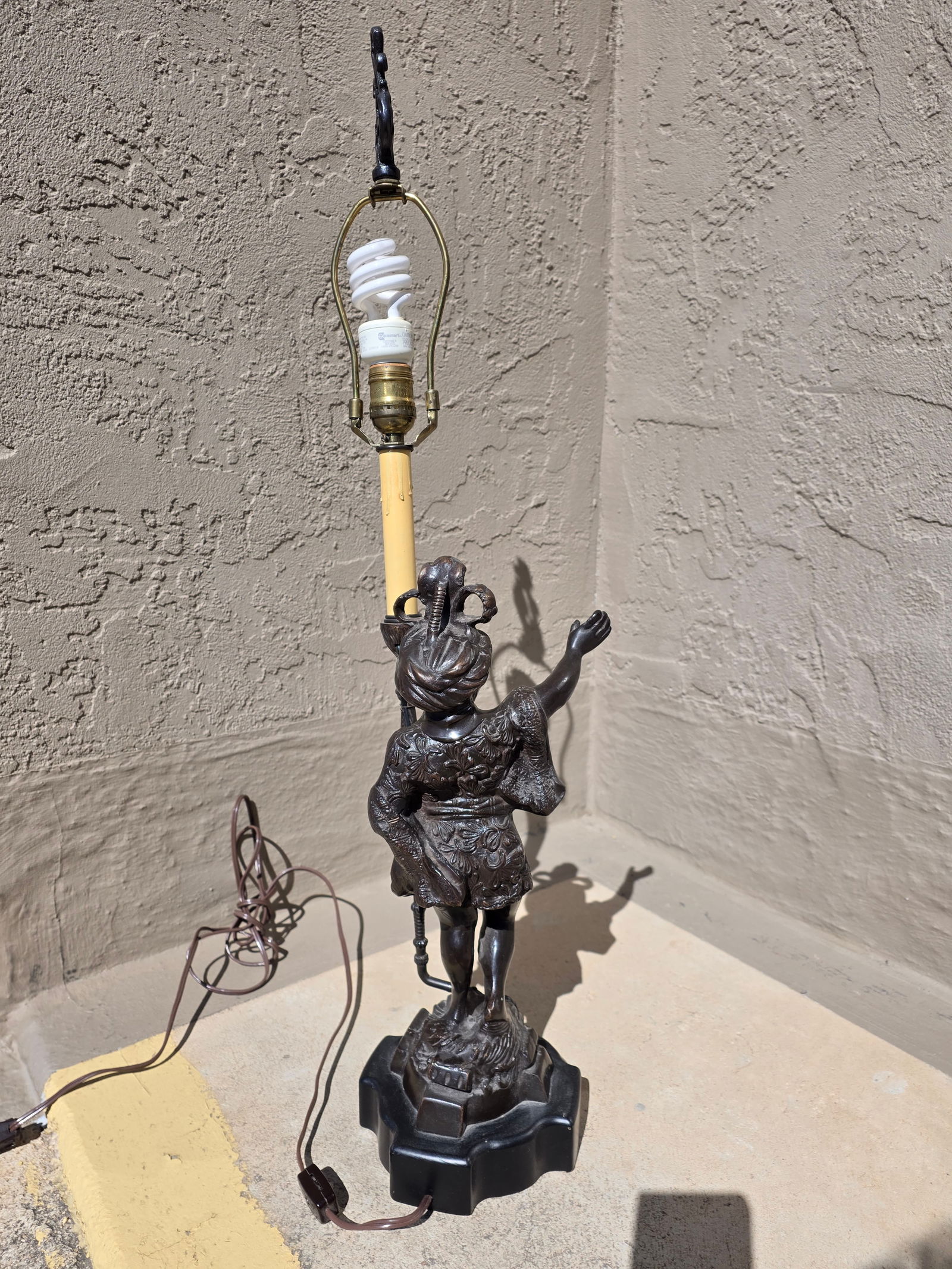 Figural Bronze Patinated Lamp - 9