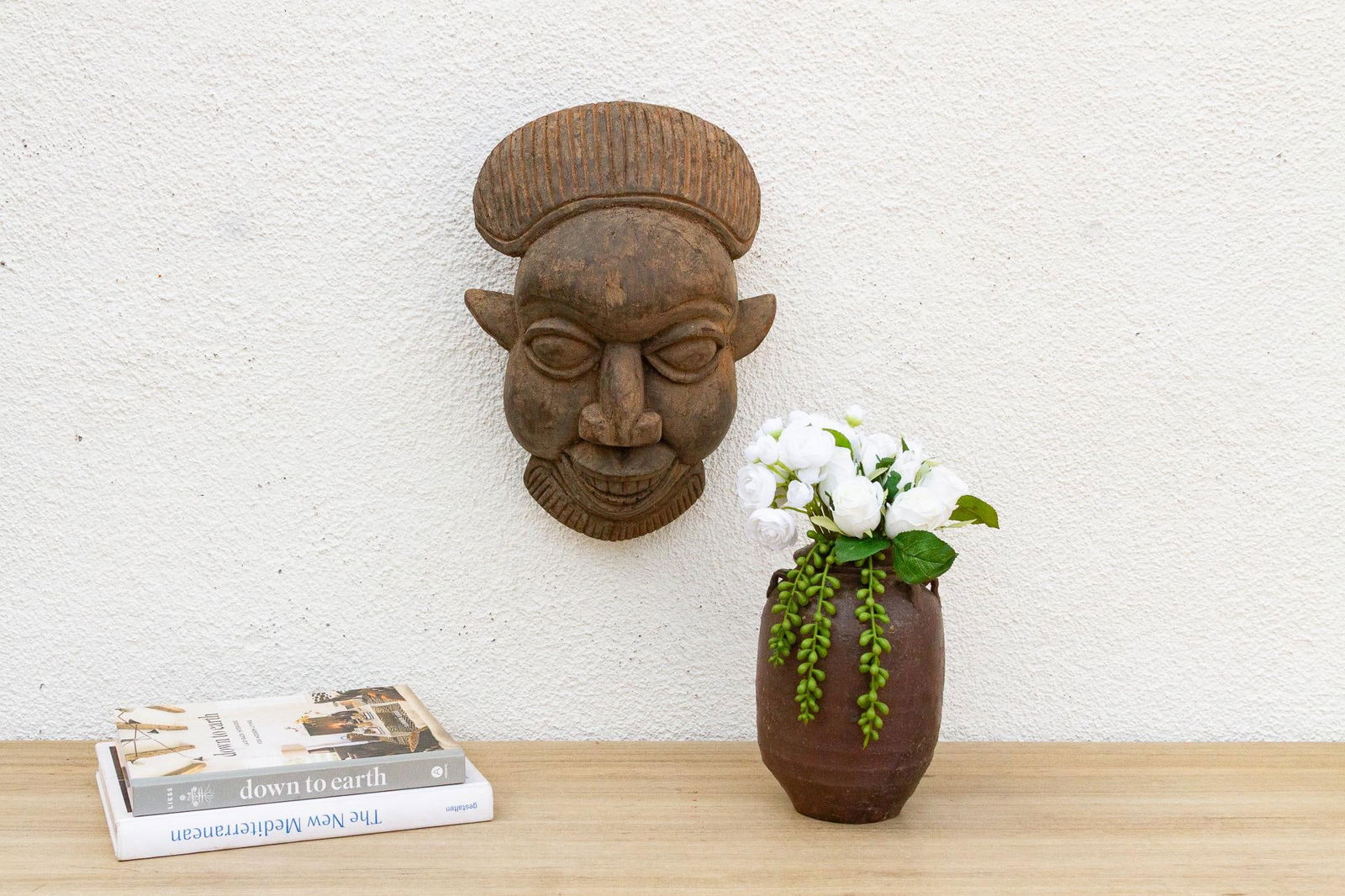 Rustic Wooden African Mask, the Silent Witness - 2