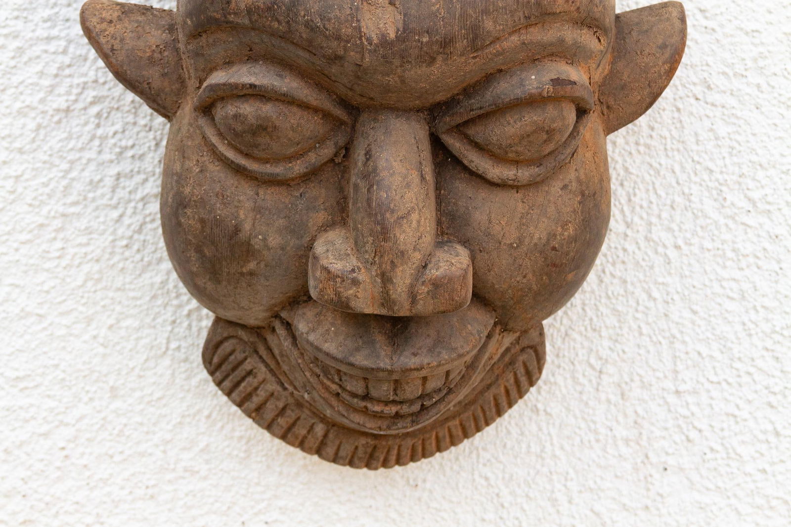 Rustic Wooden African Mask, the Silent Witness - 4