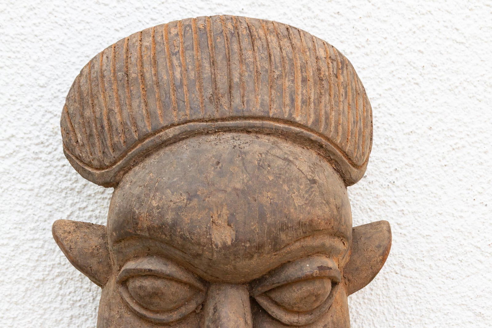 Rustic Wooden African Mask, the Silent Witness - 5