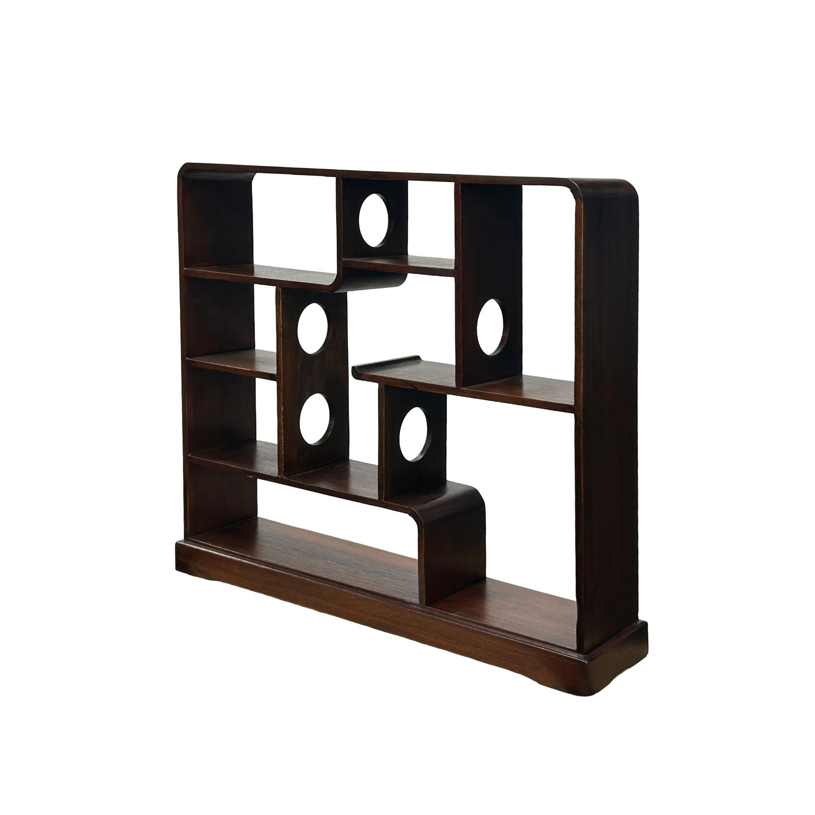 Chinese Brown Stain Wood Rectangular Table Top Display Stand - 3