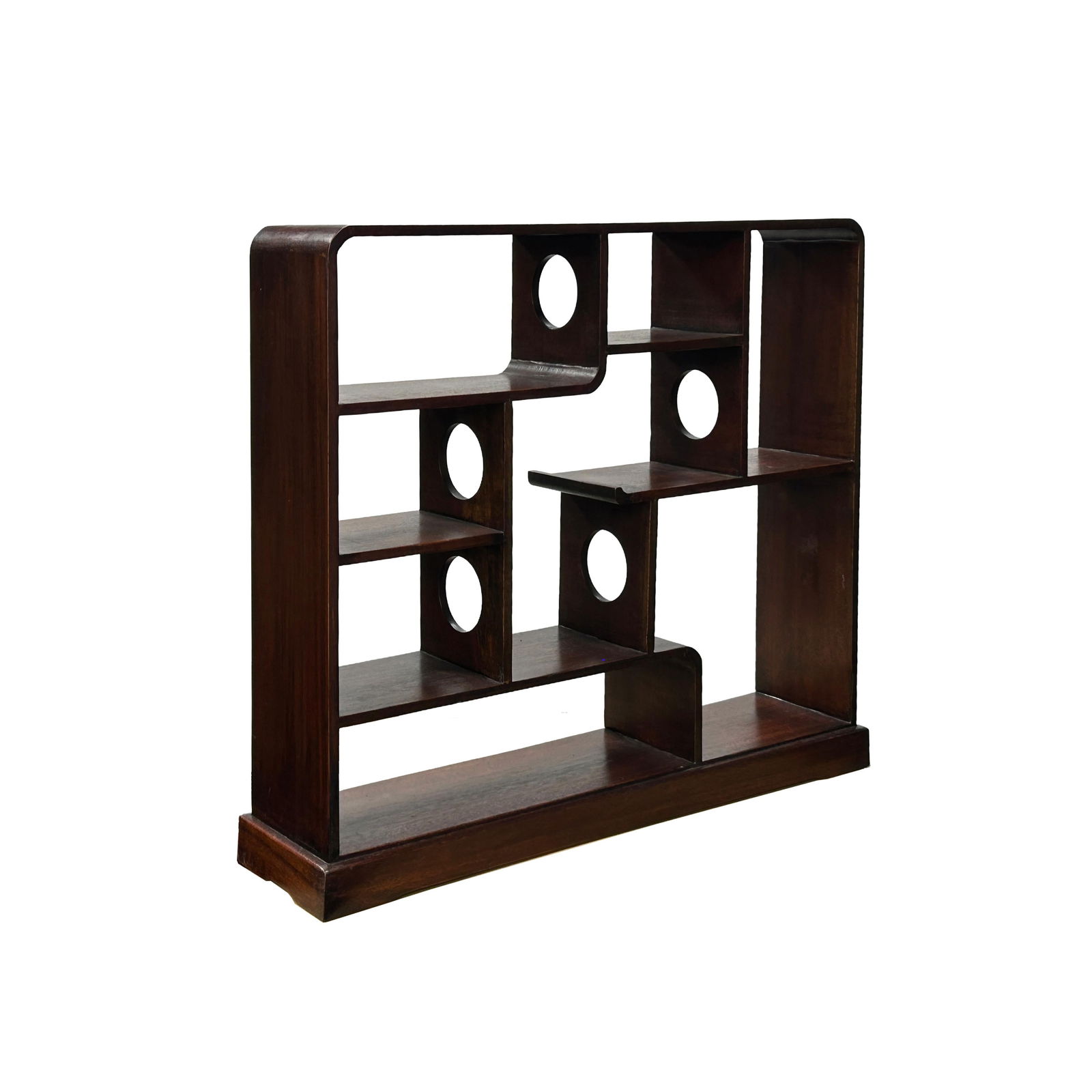 Chinese Brown Stain Wood Rectangular Table Top Display Stand - 4