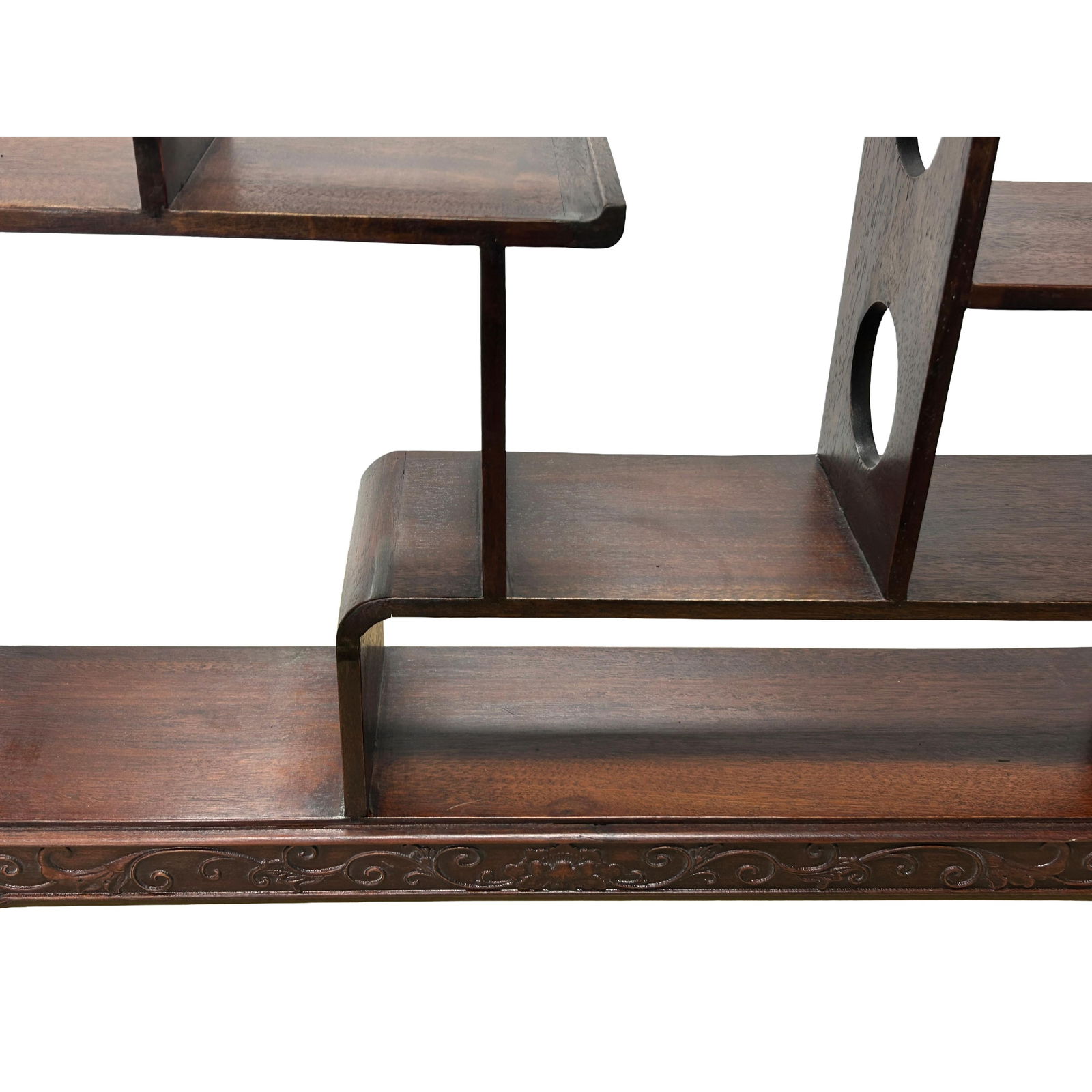 Chinese Brown Stain Wood Rectangular Table Top Display Stand - 6