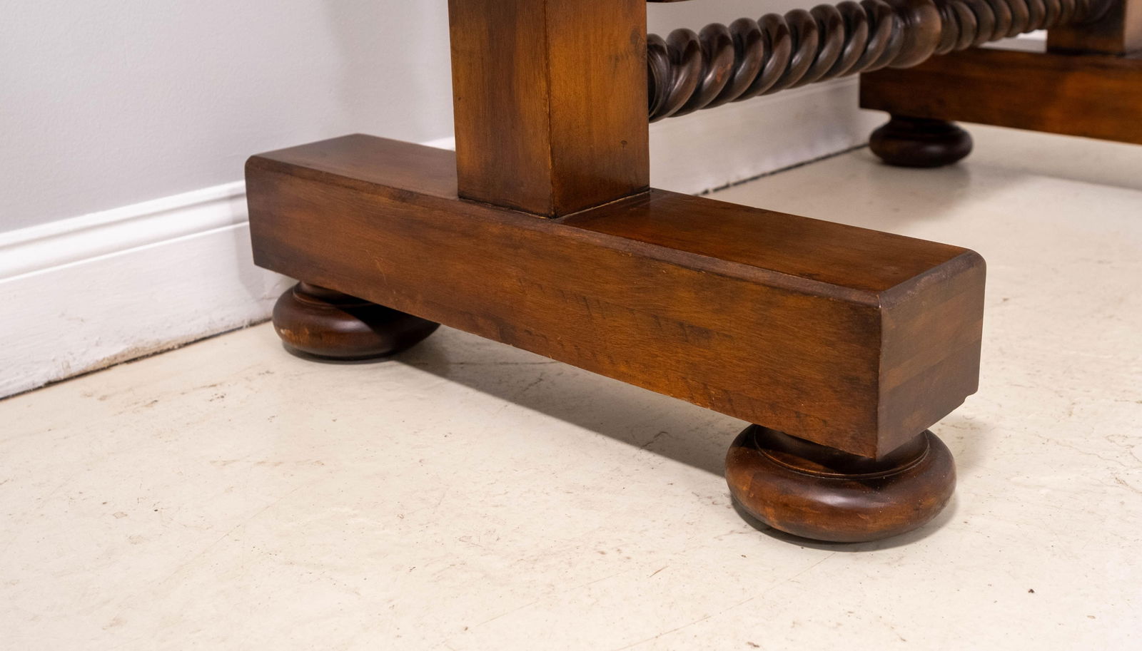 Theodore Alexander Burl Wood Barley Twist Tall Chevel Dressing Mirror - 10