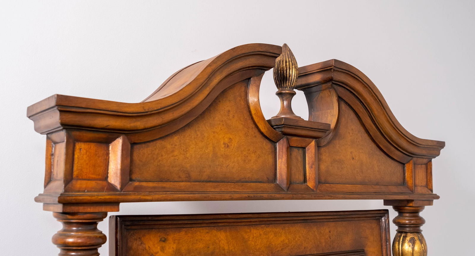 Theodore Alexander Burl Wood Barley Twist Tall Chevel Dressing Mirror - 4