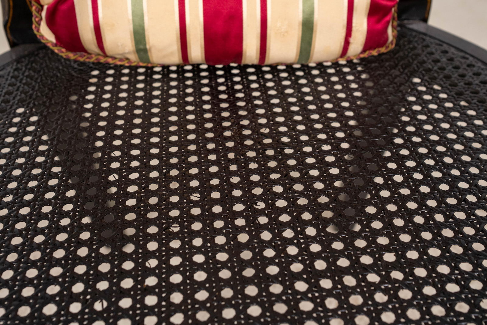 Vintage Regency Style Eglomise & Gilt Cane Seat Armchair - 17