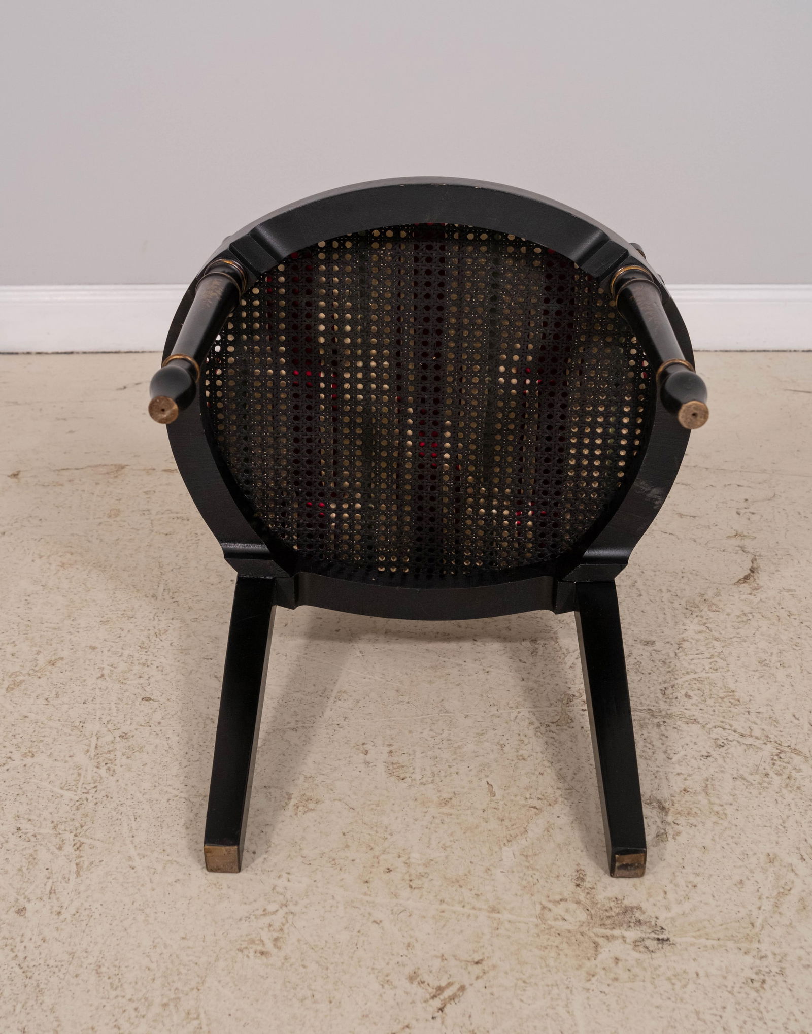 Vintage Regency Style Eglomise & Gilt Cane Seat Armchair - 18