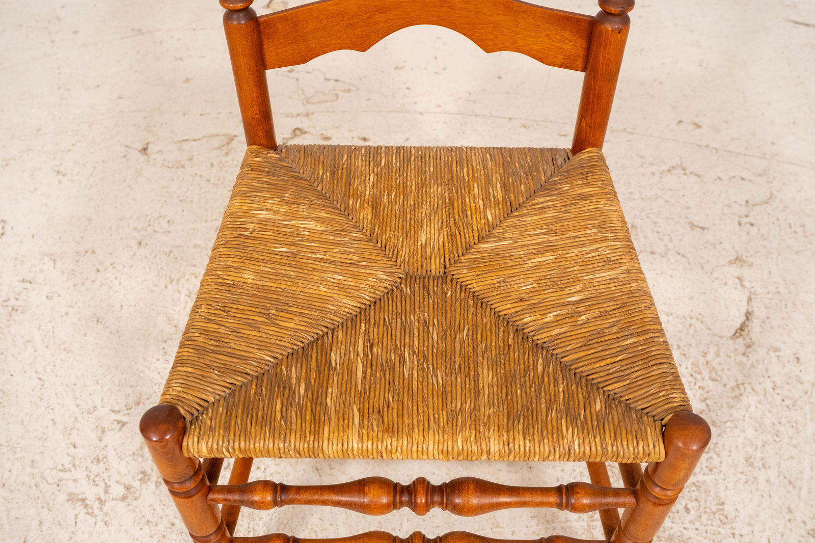 Set of 4 Maple Rush Seat Ladder Back Chairs - 11